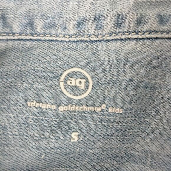 Adriano Goldschmied Denim Shirt Youth Boys Small Blue Distressed Button Up AG - Picture 2 of 11
